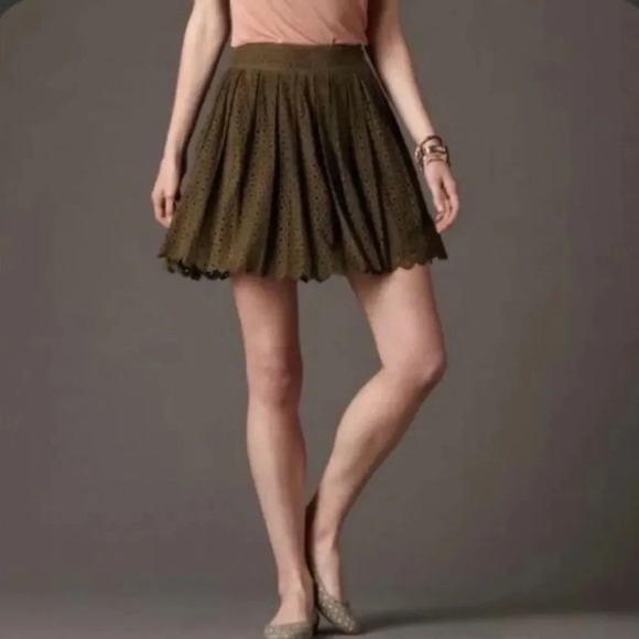 FOSSIL‎ NWOT Pleated Leather Mini Skirt - Picture 1 of 7